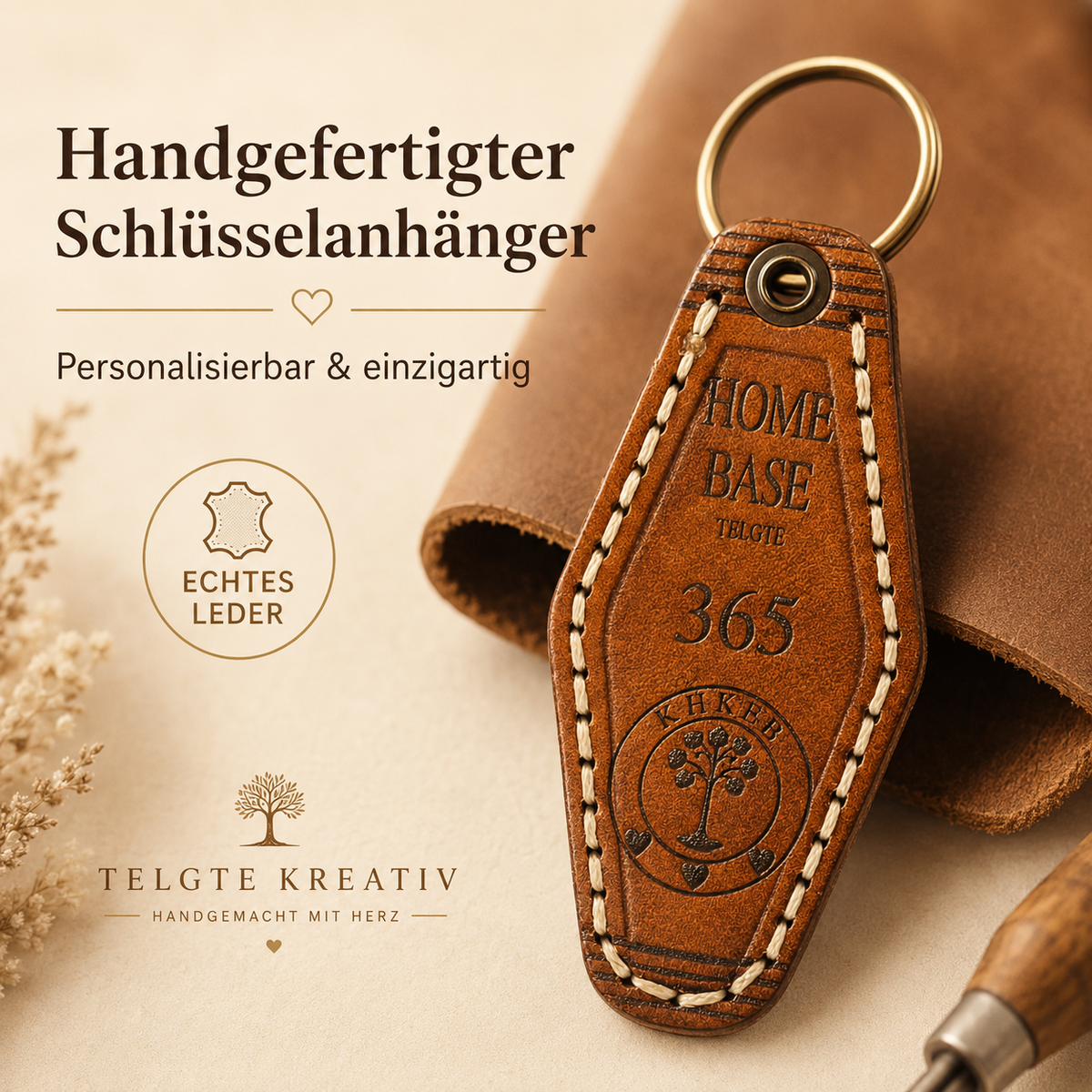 Leder Schlüsselanhänger - personalisiert